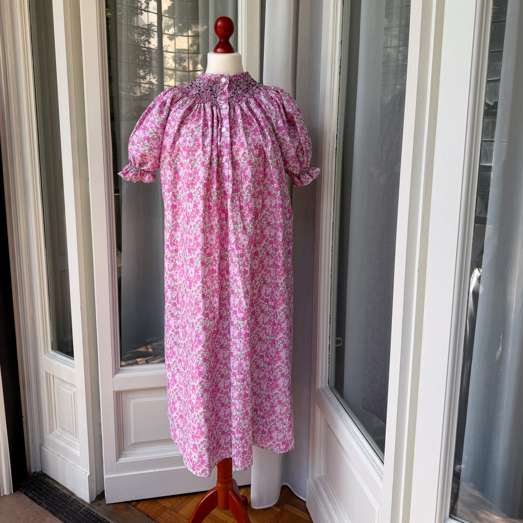 CAMICIA DA NOTTE CON SMOCK - FIORI