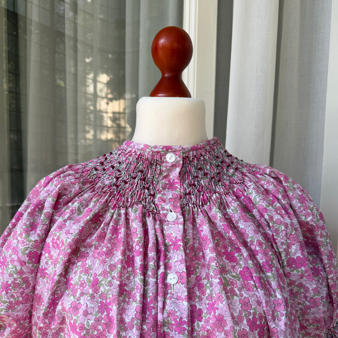 CAMICIA DA NOTTE CON SMOCK - FIORI