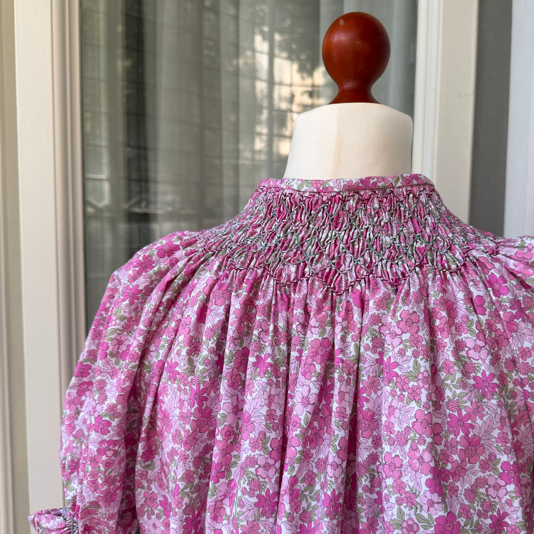 CAMICIA DA NOTTE CON SMOCK - FIORI