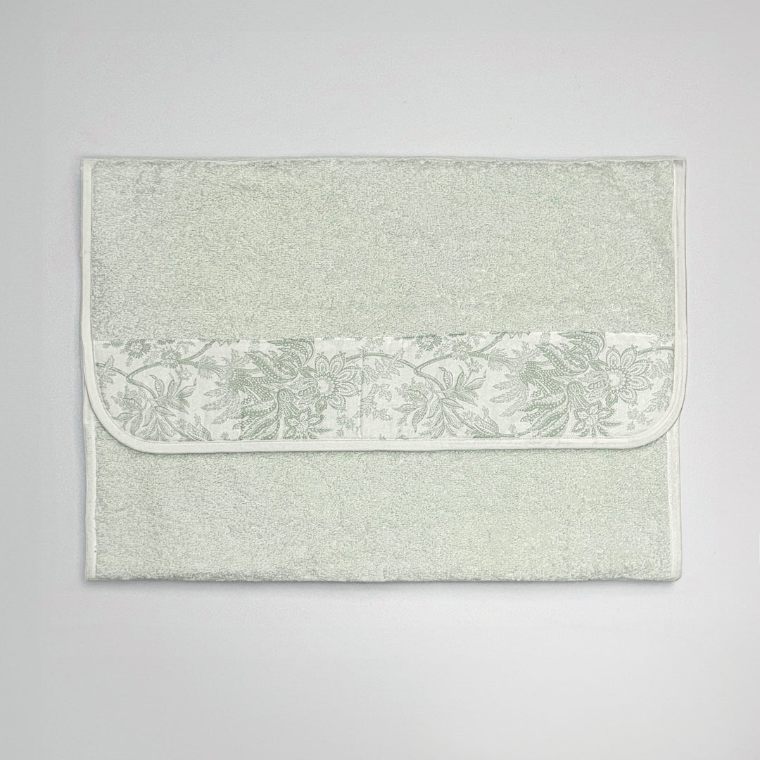 PRINTED LEAVES TERRY MAT - GREEN