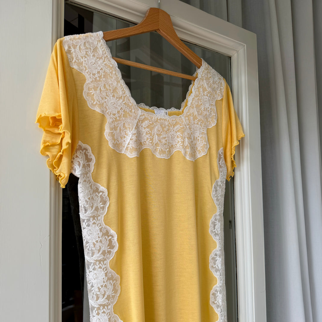 CAMICIA DA NOTTE ARISA MANICA CORTA - GIALLO