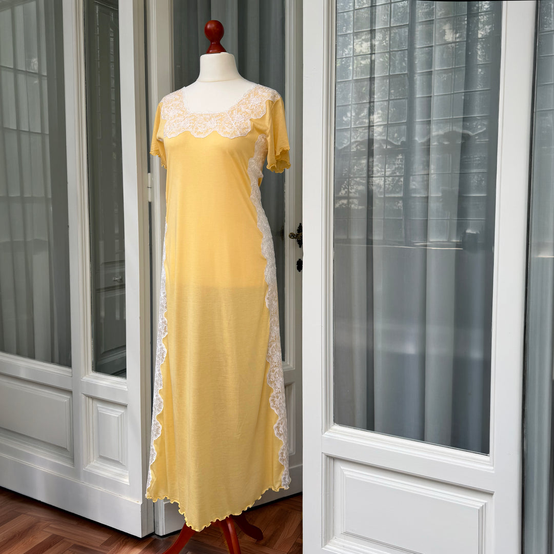 CAMICIA DA NOTTE ARISA MANICA CORTA - GIALLO