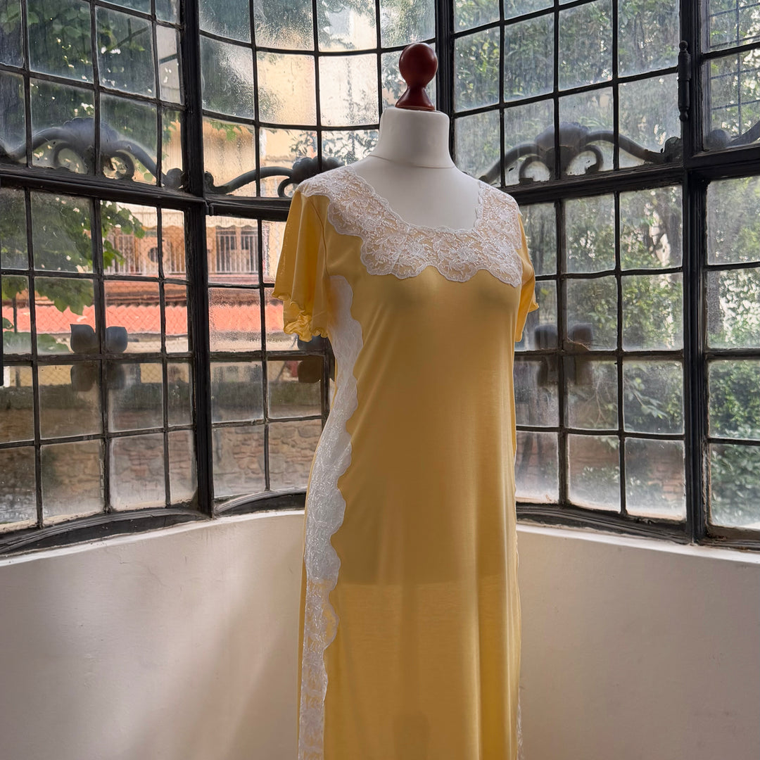 CAMICIA DA NOTTE ARISA MANICA CORTA - GIALLO