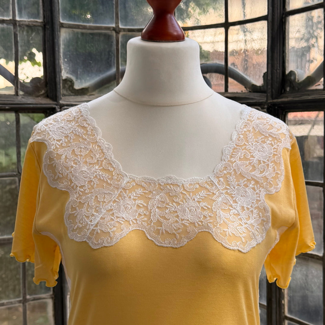 CAMICIA DA NOTTE ARISA MANICA CORTA - GIALLO