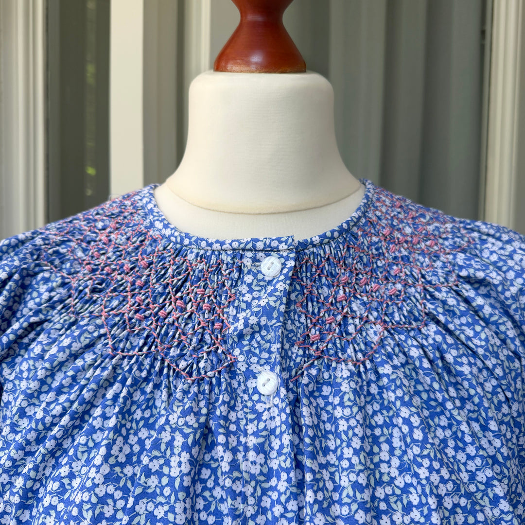 FLORAL NIGHTGOWN WITH SMOCK