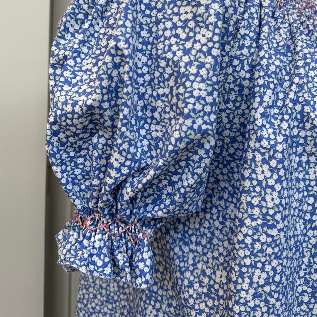 FLORAL NIGHTGOWN WITH SMOCK