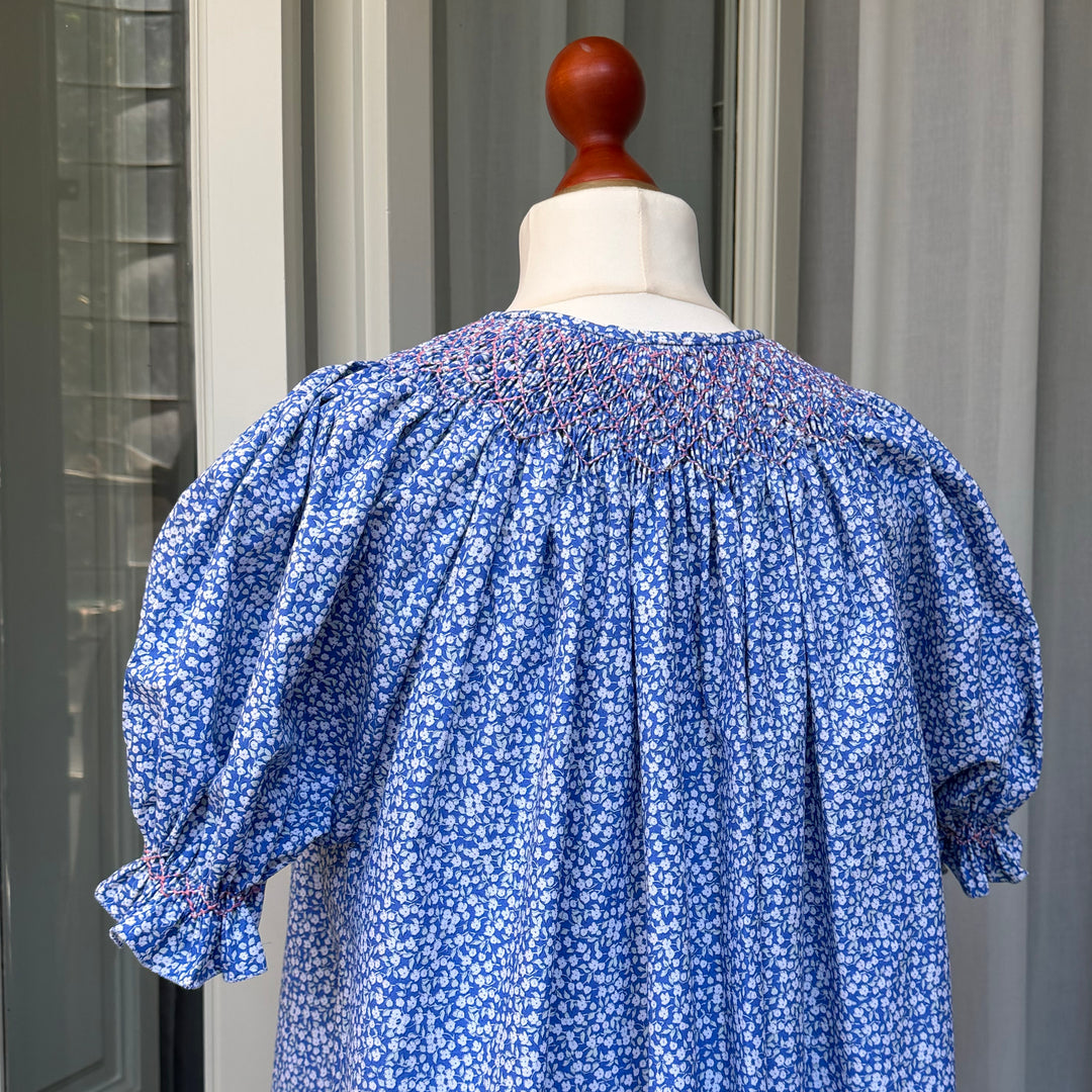 FLORAL NIGHTGOWN WITH SMOCK