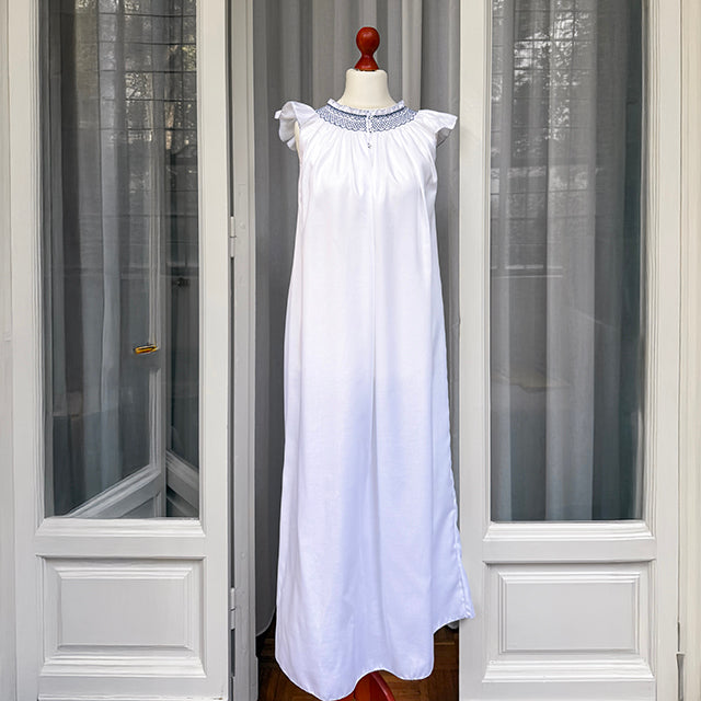 FLORAL NIGHTGOWN WITH SMOCK