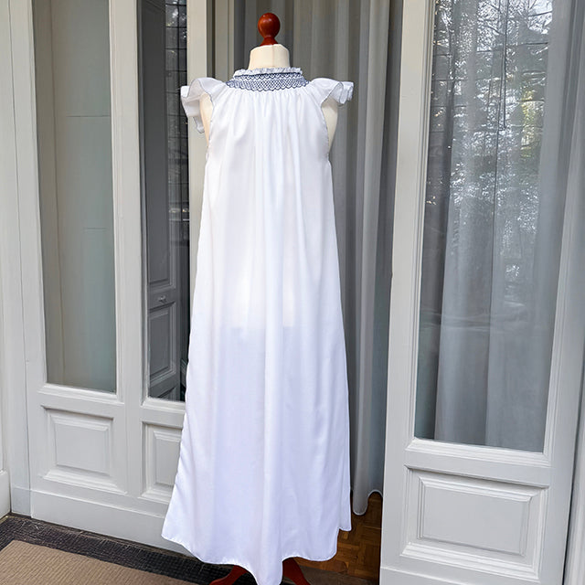 FLORAL NIGHTGOWN WITH SMOCK