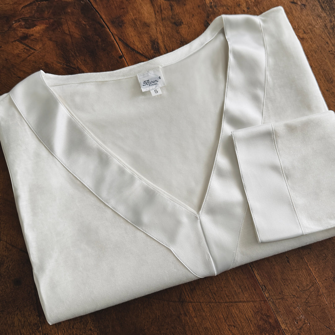 RASO SATIN PYJAMA - OFF WHITE