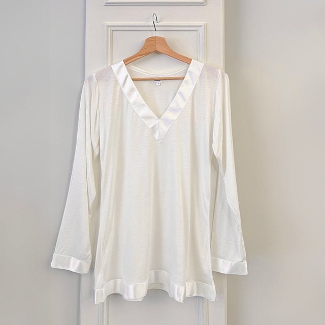 RASO SATIN PYJAMA - OFF WHITE