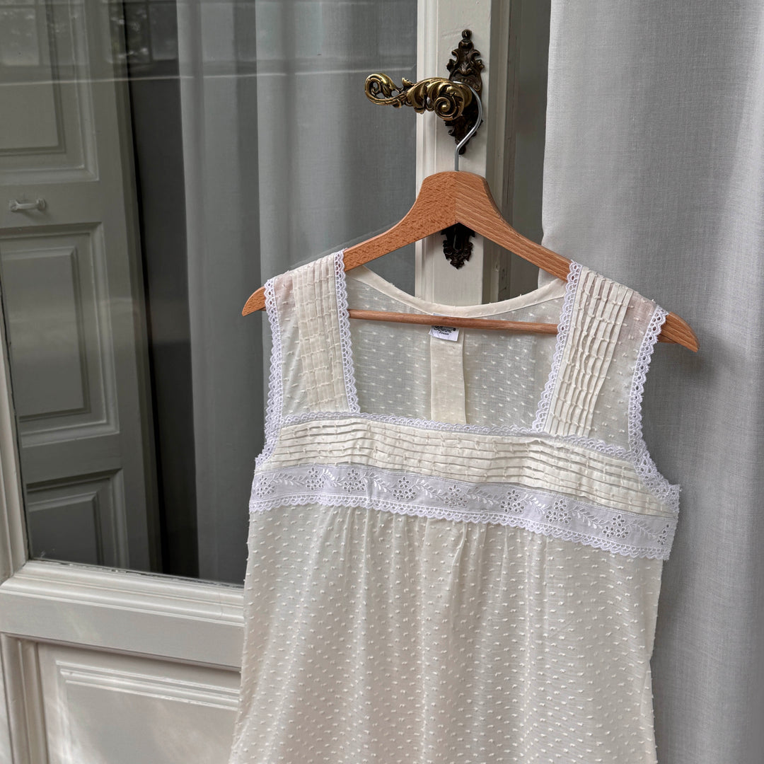 GAIA CAMICIA DA NOTTE PLUMETIS - CREMA