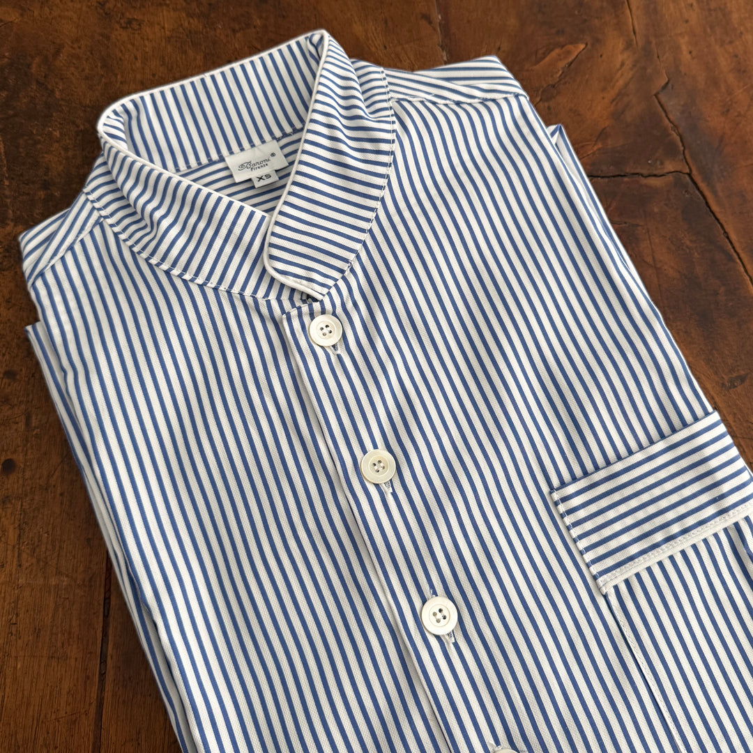 CAMICIA DA NOTTE UOMO RIGHE  - BLU