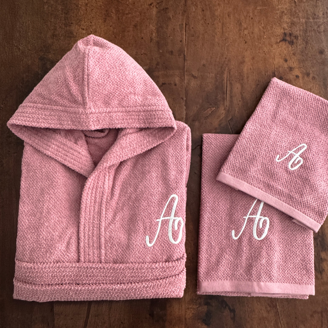 MICRO JACQUARD - COPPIA SPUGNA ROSA