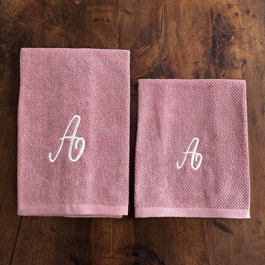 MICRO JACQUARD - COPPIA SPUGNA ROSA