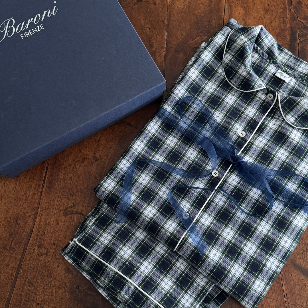 BLU TARTAN PYJAMA - WOMAN