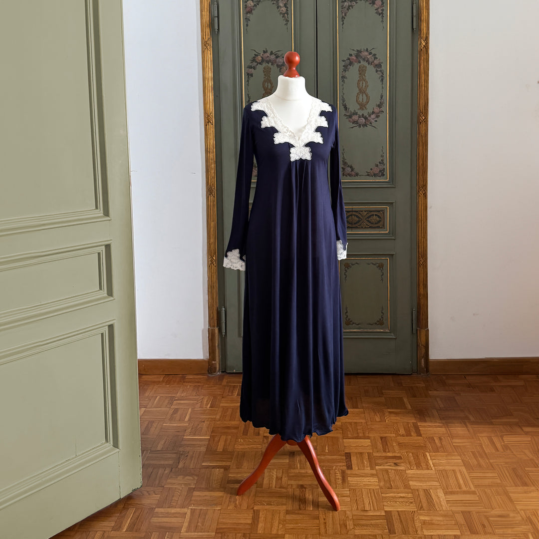 LALLA NIGHTGOWN LONG SLEEVES - BLUE