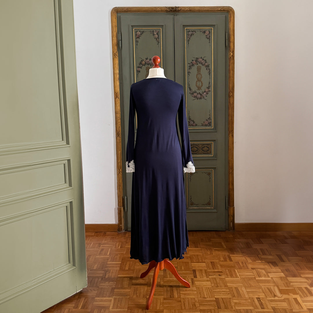 LALLA NIGHTGOWN LONG SLEEVES - BLUE