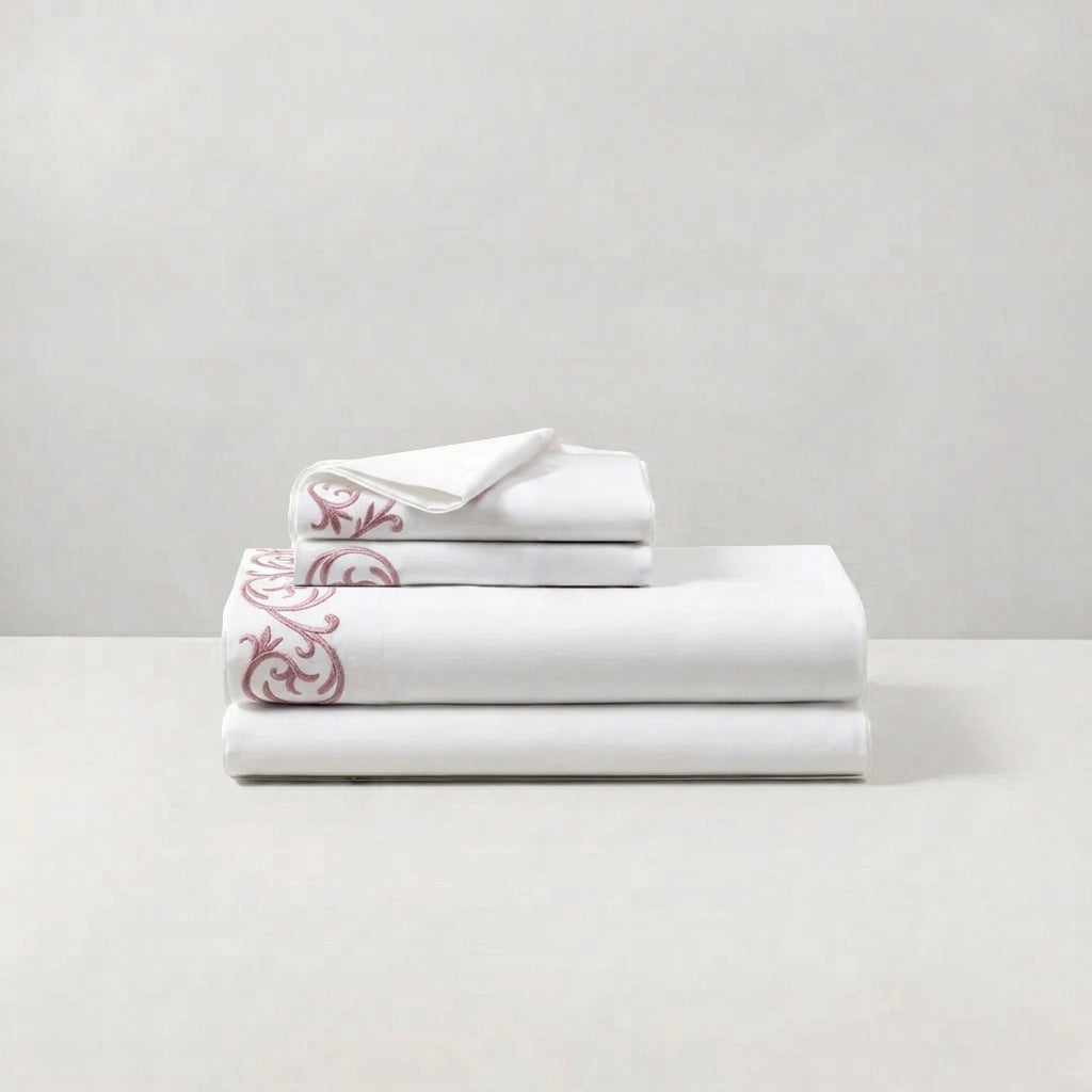 COMPLETO LENZUOLO BIANCO/ROSA - ALTHEA