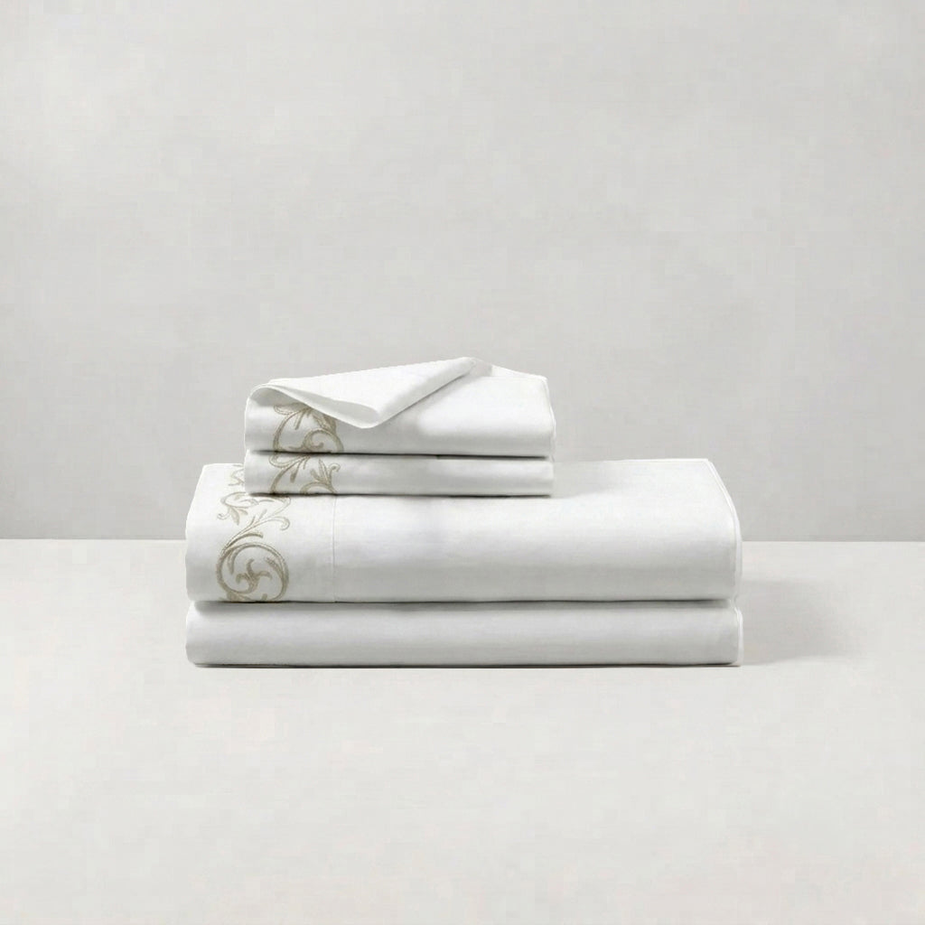 COMPLETO LENZUOLO ALTHEA - BIANCO/TORTORA
