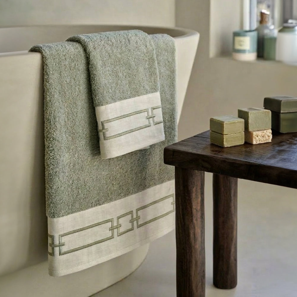 CHAINS TOWEL SET - SAGE