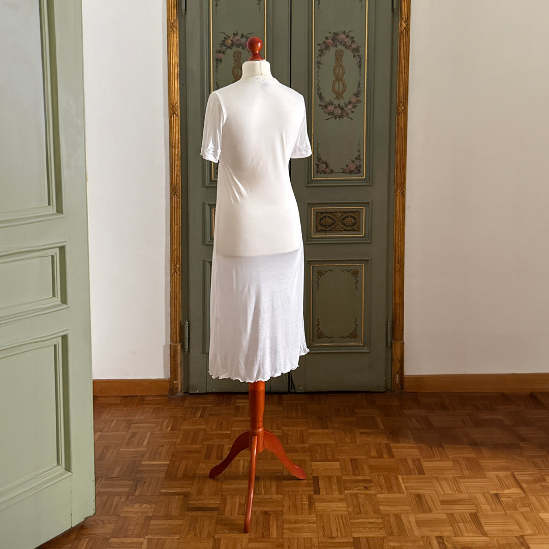 GEMMA NIGHTGOWN SHORT SLEEVES - WHITE