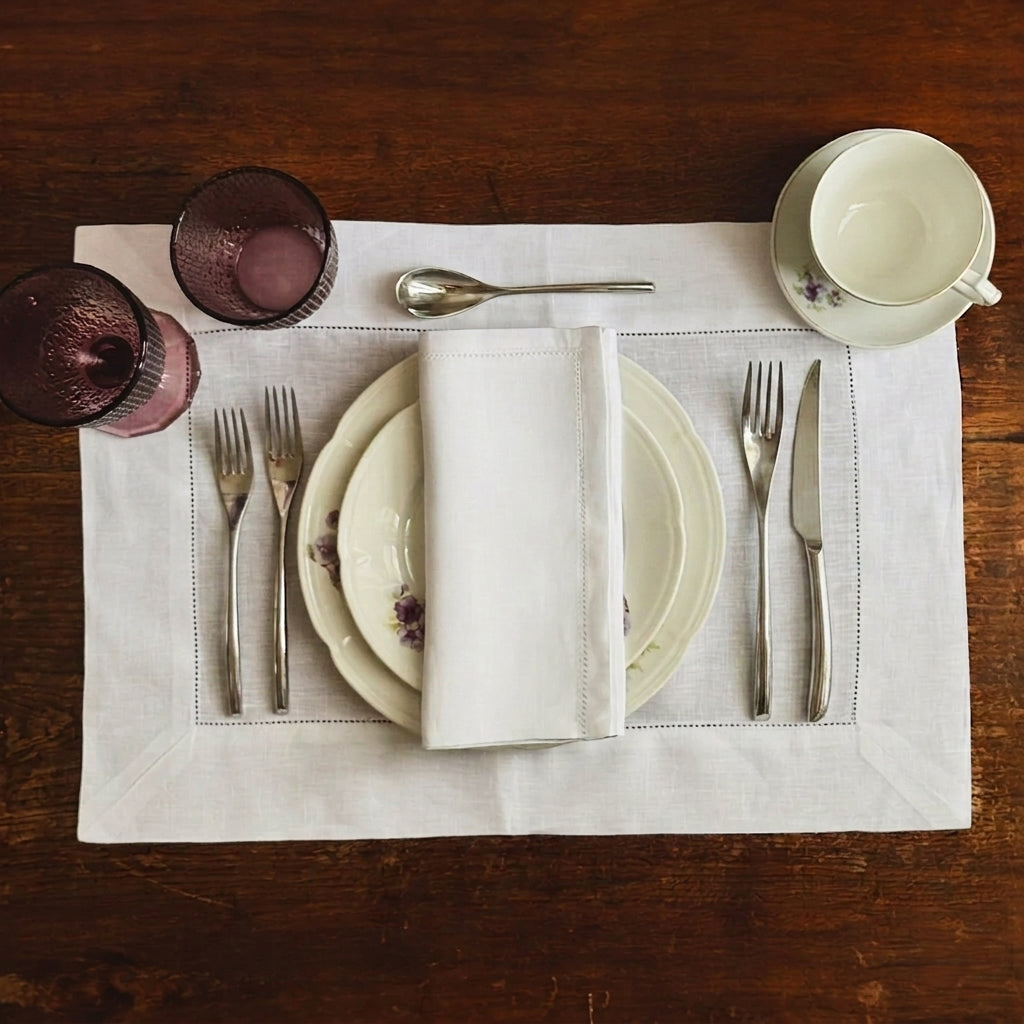 PLACEMAT SET WHITE- A JOUR