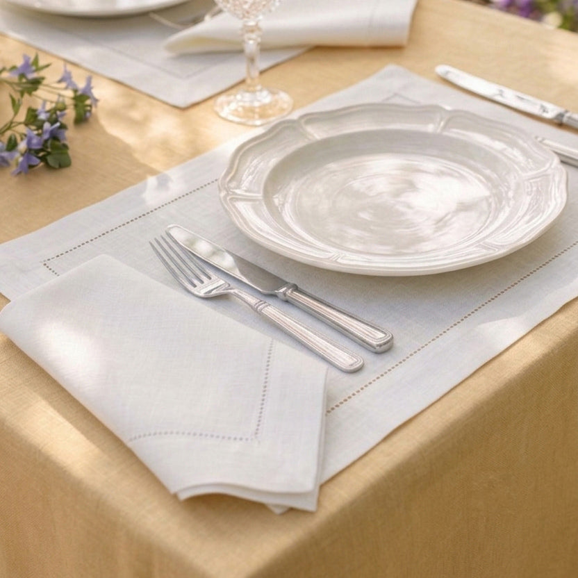 PLACEMAT SET CREAM- A JOUR