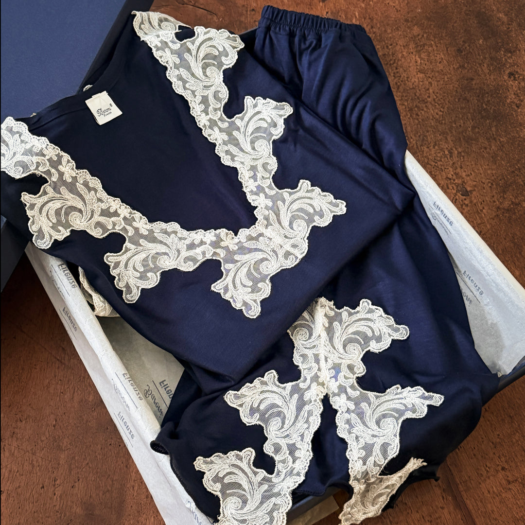 PIGIAMA LALLA MANICA CORTA - BLU