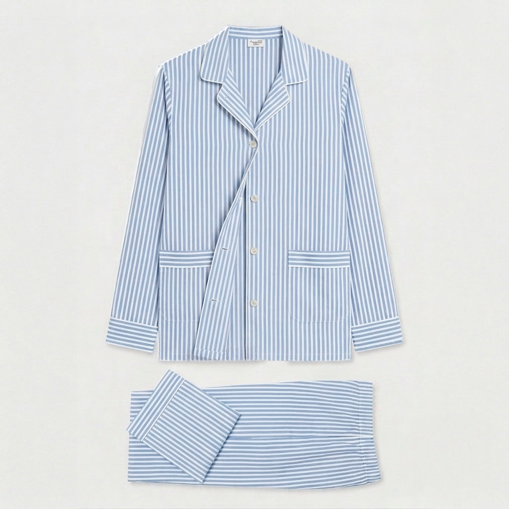 STRIPED PYJAMA LIGHT BLUE - WOMAN