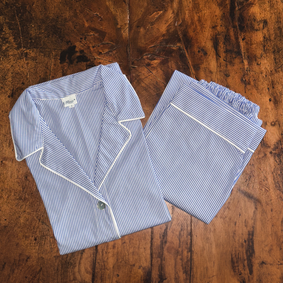 STRIPED PYJAMA SKY BLUE - WOMAN