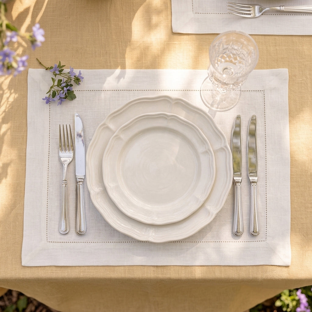 PLACEMAT SET CREAM- A JOUR